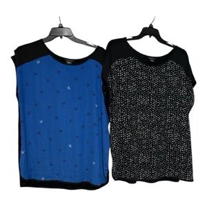 Michel Studio Blue and Black Blouses size 2X